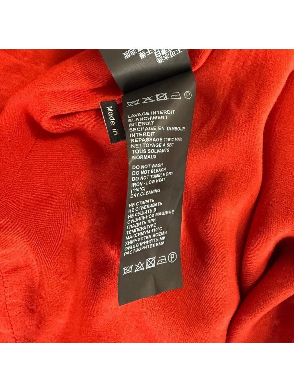 The Kooples Red Floral Long Sheer Sleeve Mini Wrap Dress Womens Size 0 Paris - Picture 10 of 15